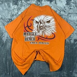 2010 Myrtle Beach Eagle Fall Rally Orange Graphic T-Shirt - size XL